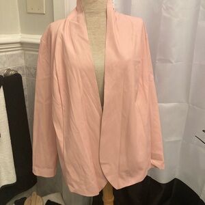 Chico’s New with tags open front pale pink SOFT Jacket W/slash pockets MSRP $79.